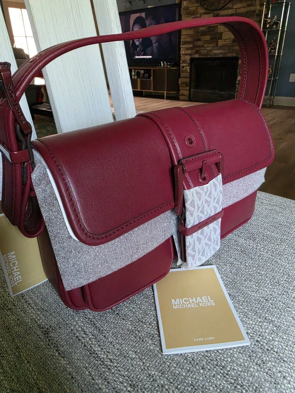 Michael Kors Burgundy Leather Shoulder Bag  Or Handbag